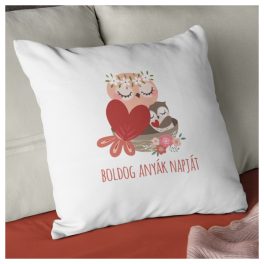   Anyák napi párna - Cuki baglyos mintával - rövid egyedi felirattal 