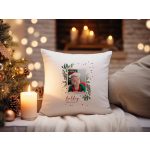 Egyedi fényképes karácsonyi párna boldog karácsony felirattal
