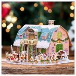 3D karácsonyi Mikulás puzzle makett – kreatív ünnepi dekoráció összerakva