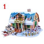 3D karácsonyi Mikulás puzzle makett – kreatív ünnepi dekoráció összerakva