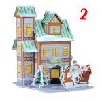 3D karácsonyi Mikulás puzzle makett – kreatív ünnepi dekoráció összerakva