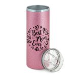 Csillámos termosz pohár - Best Mom Ever - szívecskékkel