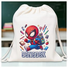 Szuperhősös tornazsák névvel – Pókember dizájn