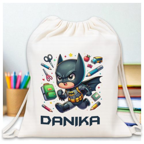 Szuperhősös tornazsák névvel – Batman dizájn