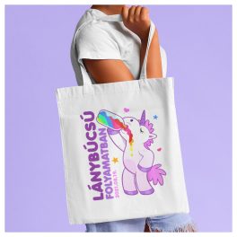   Vászonszatyor - Unikornis szivárvány itallal / Lánybúcsúra