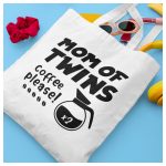 MOM of TWINS - Coffee please! - feliratos vászonszatyor