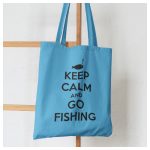 KEEP CALM and GO FISHING - felratos vászonszatyor horgászoknak 