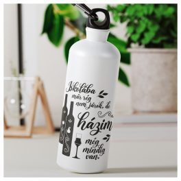 Őszi szivárvány virágmintás alumínium kulacs saját névvelínium kulacs névvel – ajándék cicabarátoknak