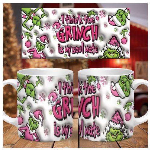 3D hatású bögre GRINCH csajos mintával