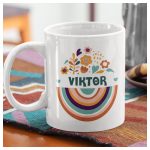 Virágos tojás - Húsvéti bögre saját névvel  