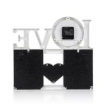 Képkeret LOVE felirattal és órával