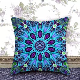 Gyémántszemes kirakó - párnahuzat - kék mandala - 40x40
