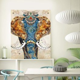Gyémántszemes kirakó - indiai elefántos - 50x65