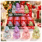 glitteres cuki gyurmázható hóember formájú squishy stresszoldó játék