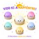 Színváltó Squishy Dumpling nyomkodható meglepetés figura, amely napfény hatására megváltoztatja a színét