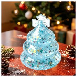glitteres cuki gyurmázható karácsonyfa formájú squishy stresszoldó játék