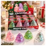 glitteres cuki gyurmázható karácsonyfa formájú squishy stresszoldó játék