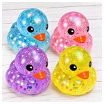 glitteres cuki gyurmázható kacsa formájú squishy stresszoldó játék