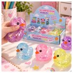 glitteres cuki gyurmázható kacsa formájú squishy stresszoldó játék