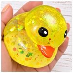 glitteres cuki gyurmázható kacsa formájú squishy stresszoldó játék