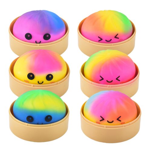 Szivárványos Squishy Dumpling nyomkodható stresszoldó gőzgombóc játék