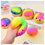 Szivárványos Squishy Dumpling nyomkodható stresszoldó gőzgombóc játék