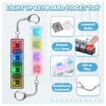 Világító LED fidget cube kulcstartó stresszoldó játék