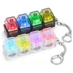 Világító LED fidget cube kulcstartó stresszoldó játék