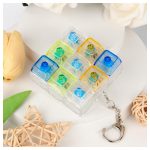 Világító LED fidget cube kulcstartó stresszoldó játék