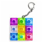Világító LED fidget cube kulcstartó stresszoldó játék