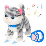 Sétáló, ugató, zenélő interaktív kiskutya - barna