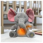 Nyugtató, lélegző elefánt plüss – zenél, világít és segíti az elalvást