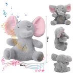 Nyugtató, lélegző elefánt plüss – zenél, világít és segíti az elalvást