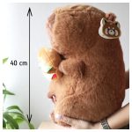 Vicces Kapibara Plüss Hamburgerrel – Puha Ölelgetni Való Játék 35 cm