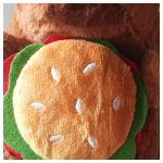 Kapibara Plüss Kulcstartó táskadísz – Hamburger, Sültkrumpli, Fánk