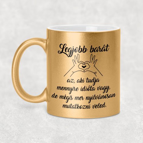 A legjobb barát - egyedi feliratos glitteres bögre