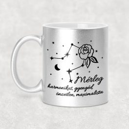   Csillagképes horoszkóp bögre - MÉRLEG - csillámos bögre 