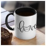 LOVE- szerelmes cicás bögre (cicaszerelem)