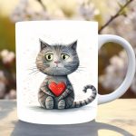 LOVE- szerelmes cicás bögre (cicaszerelem)