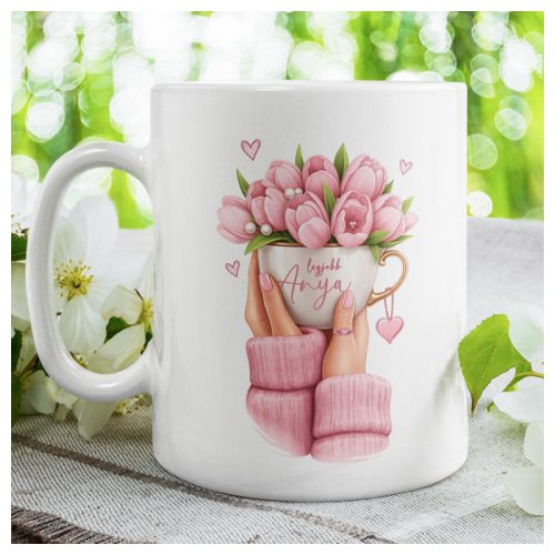 Anyák napi bögre - saját névvel - felirattal 