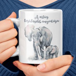   Anyák napi elefántos bögre - A világ legédesebb anyukája - felirattal 