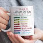 A legjobb óvó néni - bögre - cuki krétás mintával és saját névvel 