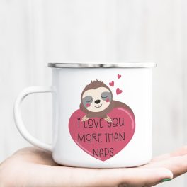   Cuki lajháros zománcozott egyedi fém bögre - saját névvel, felirattal