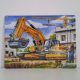 Állatos puzzle 40 db-os színezővel - munkagép, markolós autós